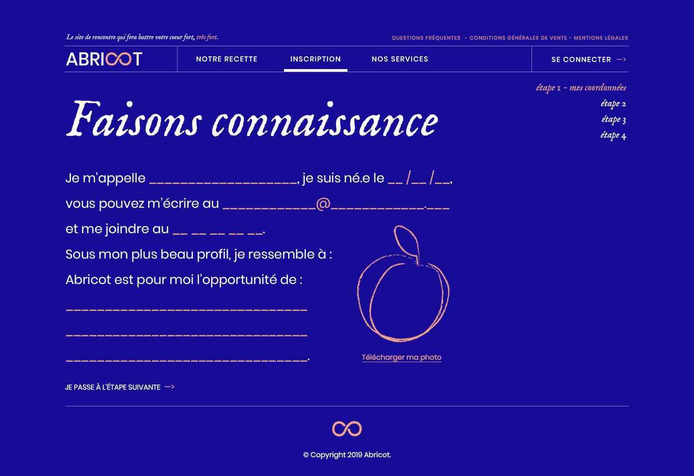 Maquette inscription abricot